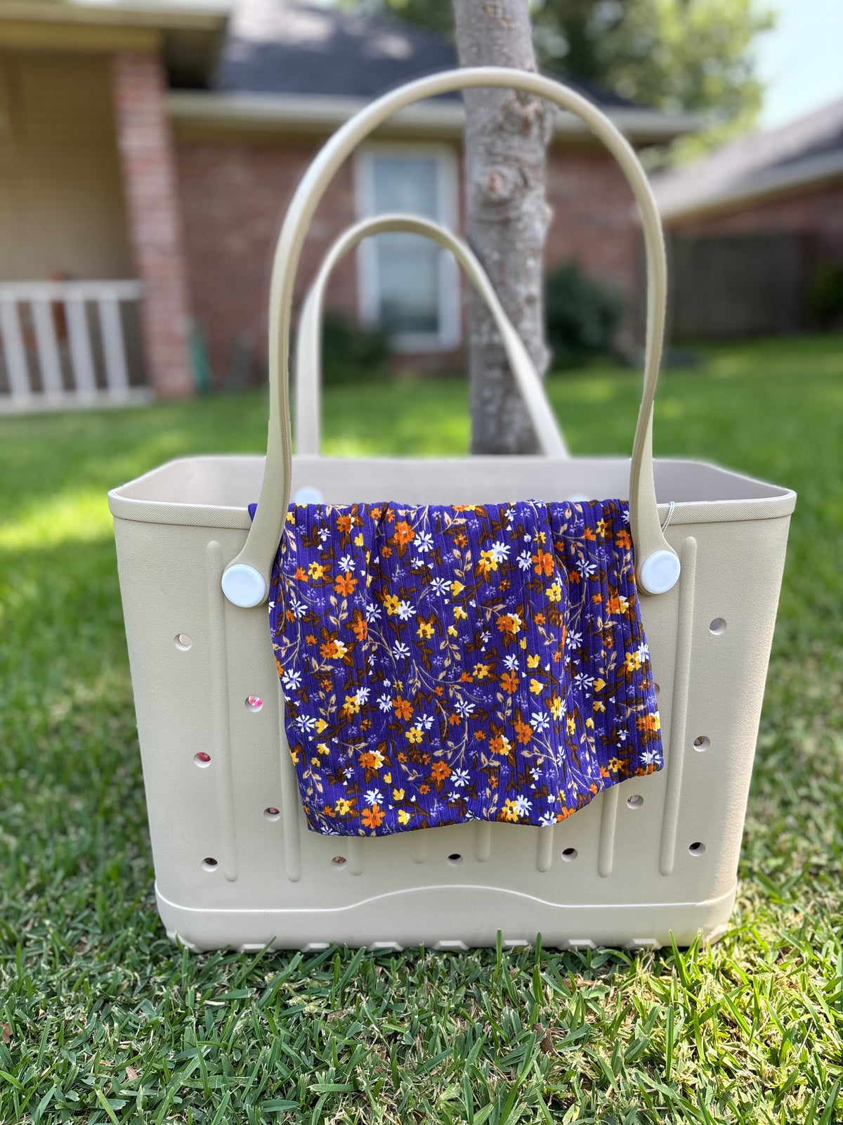 Purple Fall Floral Tote Coat