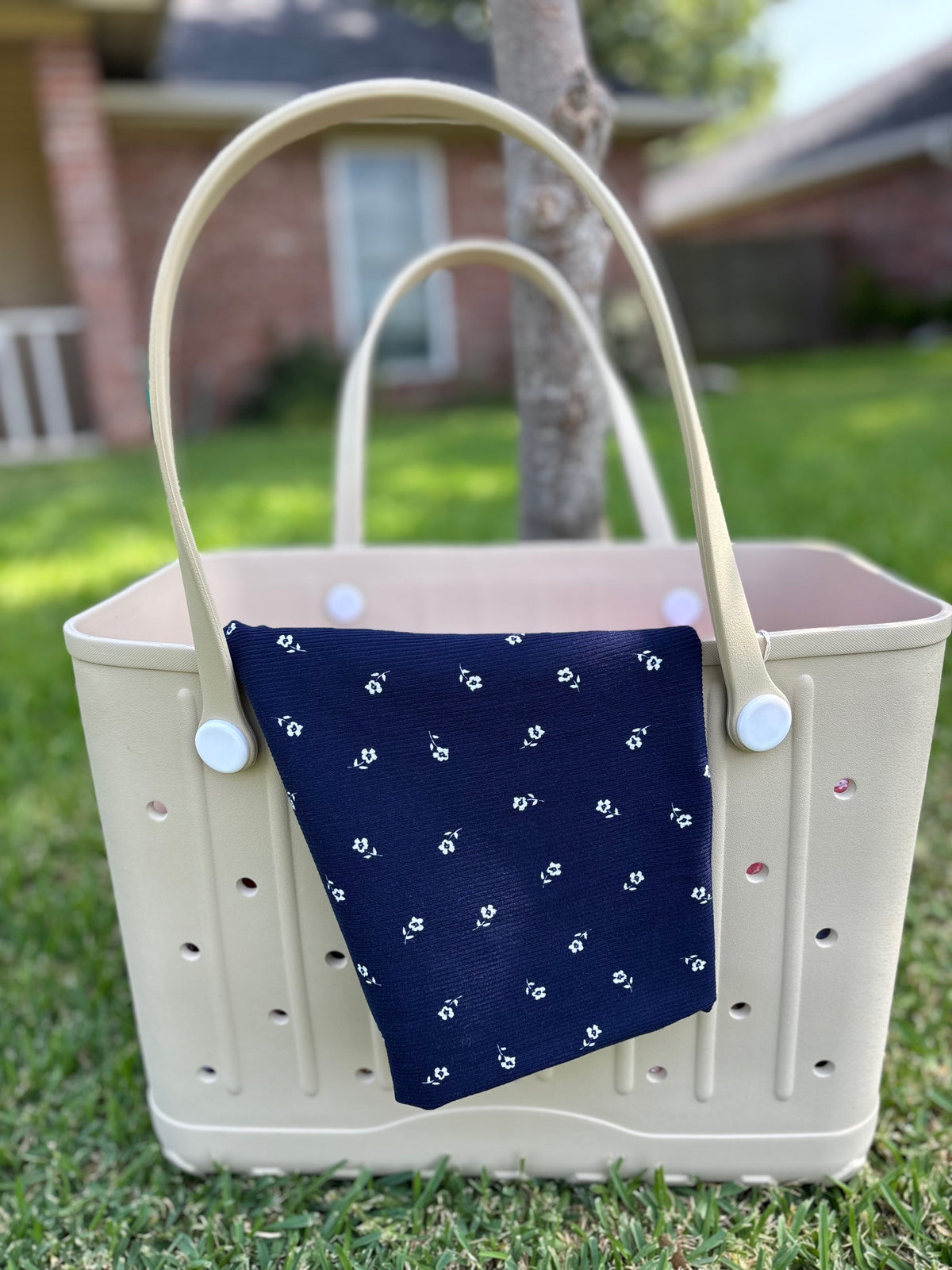 Navy Floral Tote Coat