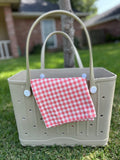 Peach Gingham Tote Coat