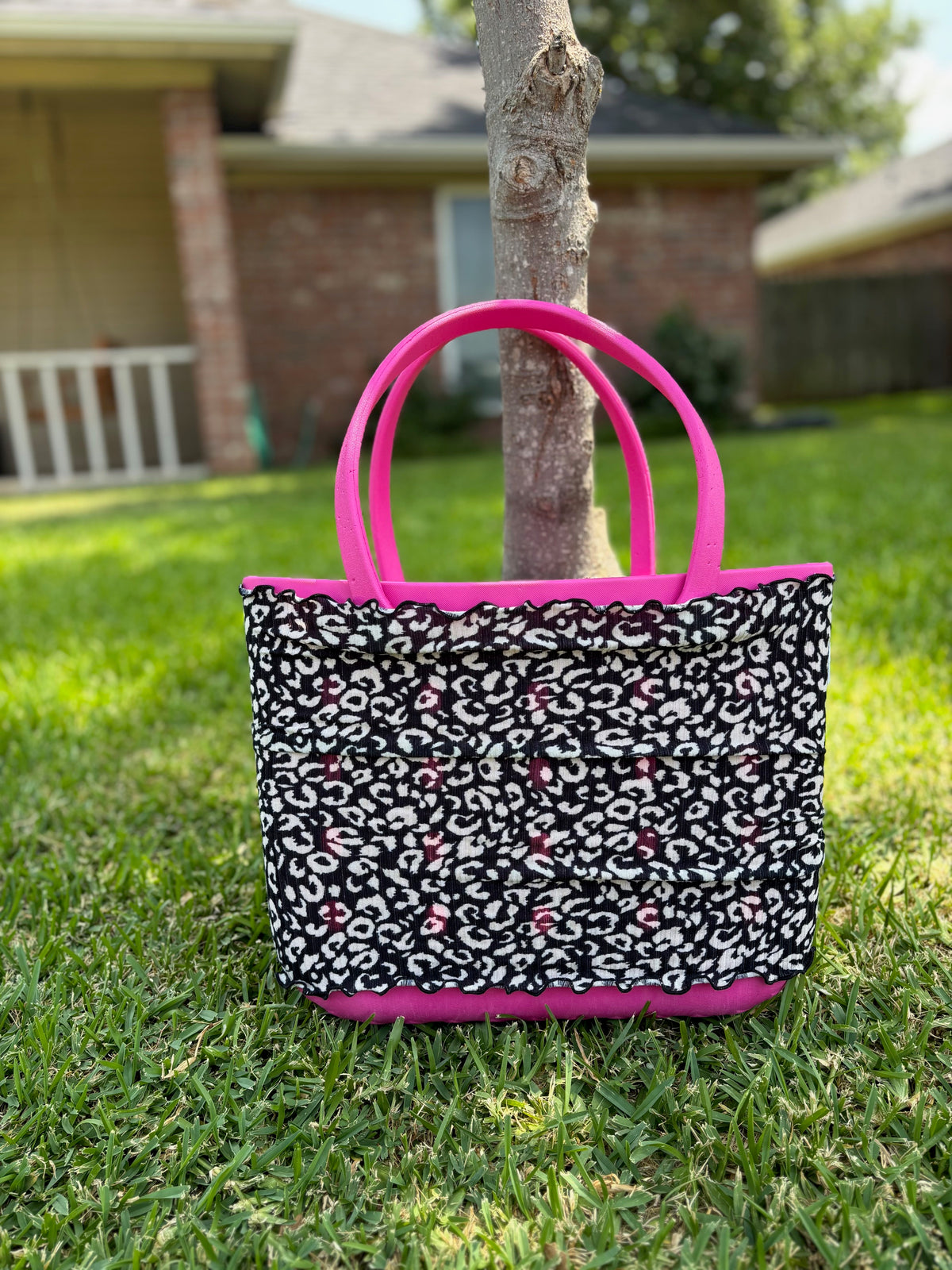 Black and White Animal Print Tote Coat