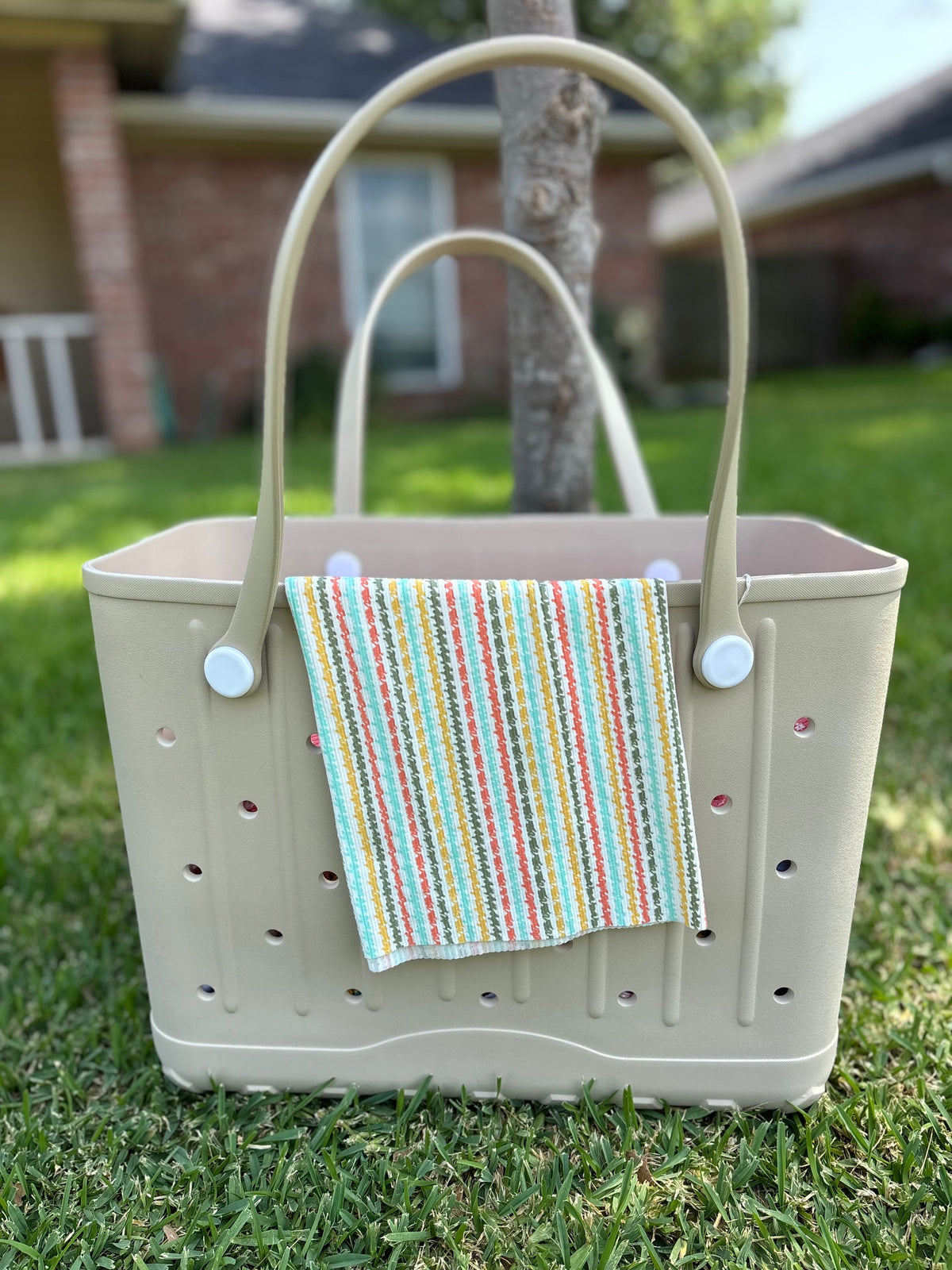 Multi-colored Striped Tote Coat