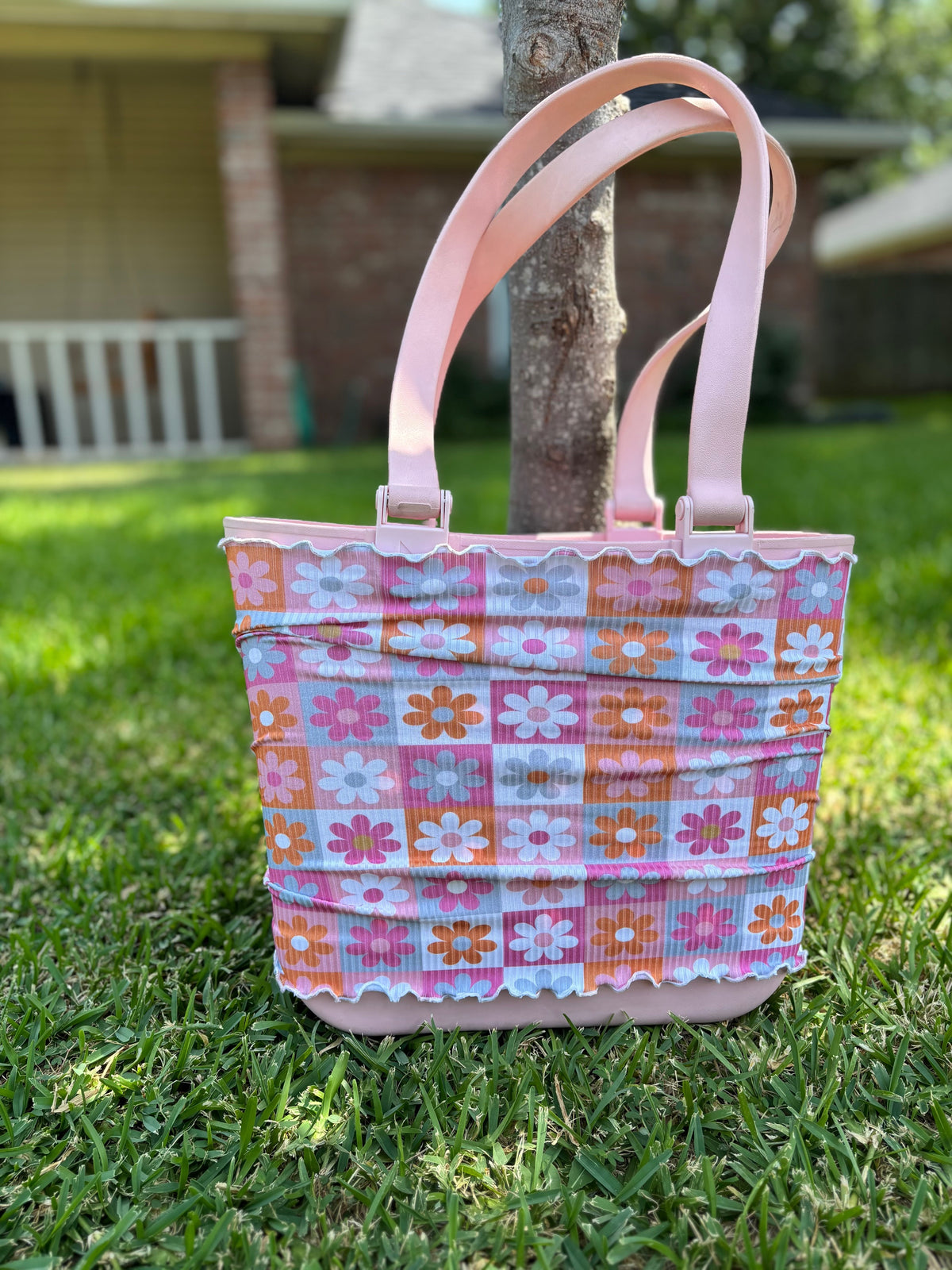 Pink/Orange Flowers Tote Coat