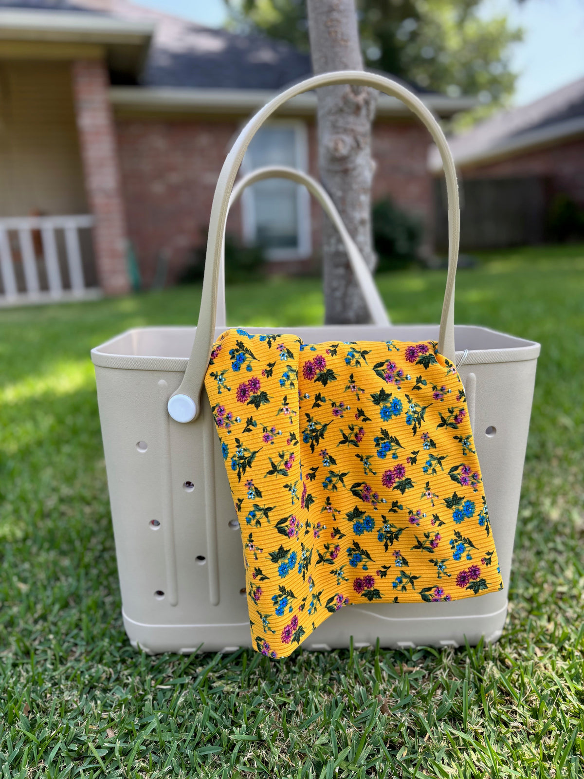 Yellow Floral Tote Coat